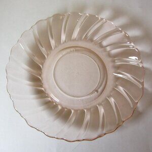 fortecrisa mexico 23 glass pale pink swirl glass appetizer plate saucer (W3966)